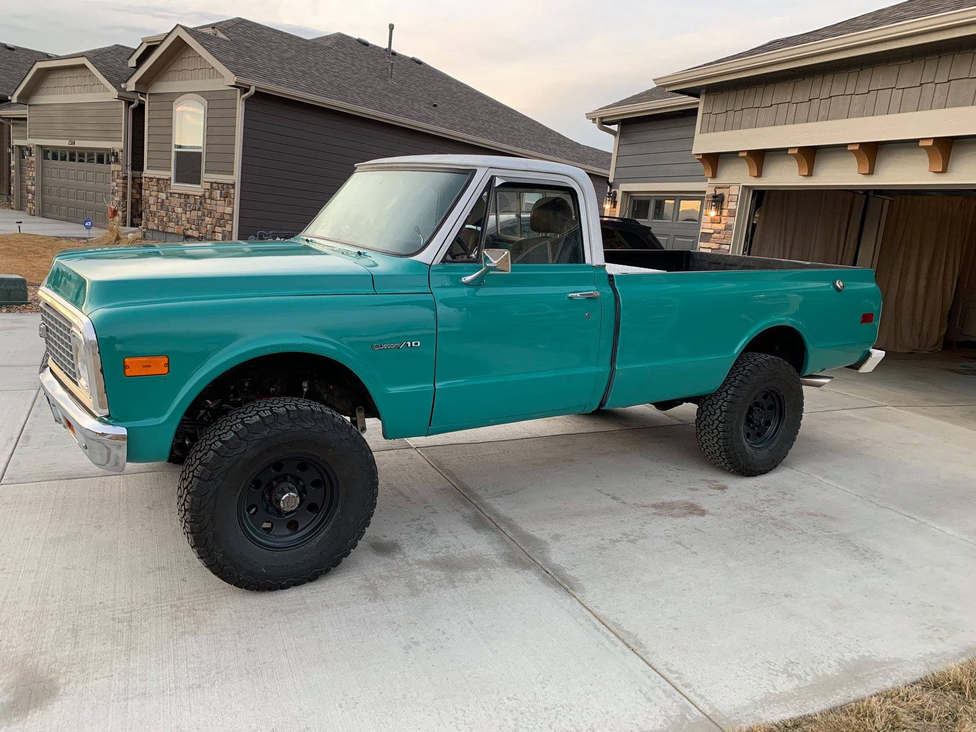 Restored C10 Custom/10 — teal paint, lifted, period correct